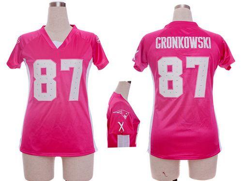 Nike Patriots #87 Rob Gronkowski Pink Draft Him Name & Number Top Women's Stitched NFL Elite Jersey