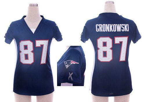 Nike Patriots #87 Rob Gronkowski Navy Blue Team Color Draft Him Name & Number Top Women's Stitched NFL Elite Jersey