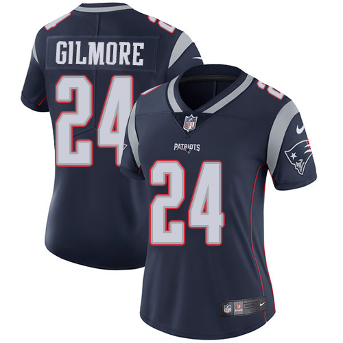 Nike Patriots #24 Stephon Gilmore Navy Blue Team Color Women's Stitched NFL Vapor Untouchable Limited Jersey - Click Image to Close