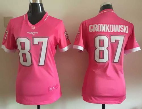 Nike Patriots #87 Rob Gronkowski Pink Women's Stitched NFL Elite Bubble Gum Jersey