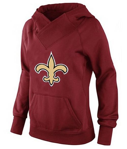 Women's New Orleans Saints Logo Pullover Hoodie Red