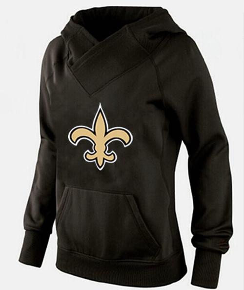 Women's New Orleans Saints Logo Pullover Hoodie Black-1