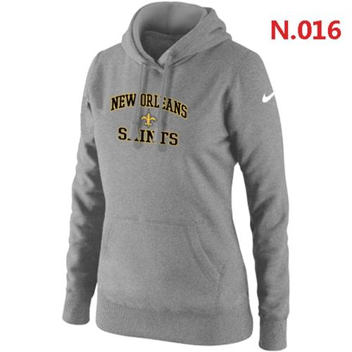 Women's Nike New Orleans Saints Heart & Soul Pullover Hoodie Light Grey