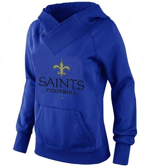 Women's New Orleans Saints Big & Tall Critical Victory Pullover Hoodie Blue