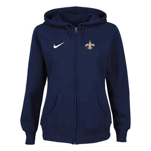 Nike New Orleans Saints Ladies Tailgater Full Zip Hoodie Blue