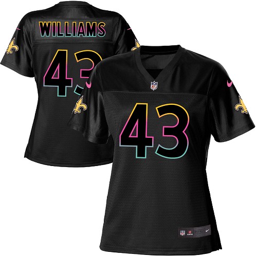 Nike Saints #43 Marcus Williams Black Women's NFL Fashion Game Jersey