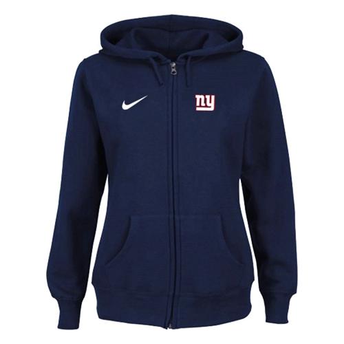 Nike New York Giants Ladies Tailgater Full Zip Hoodie Blue - Click Image to Close