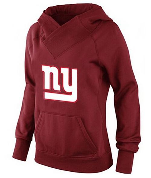 Women's New York Giants Logo Pullover Hoodie Red-1