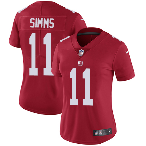 Nike Giants #11 Phil Simms Red Alternate Women's Stitched NFL Vapor Untouchable Limited Jersey - Click Image to Close