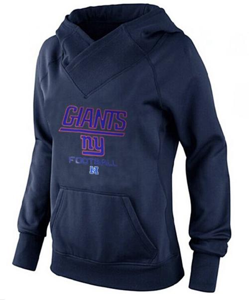 Women's New York Giants Big & Tall Critical Victory Pullover Hoodie Navy Blue