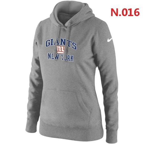 Women's Nike New York Giants Heart & Soul Pullover Hoodie Light Grey