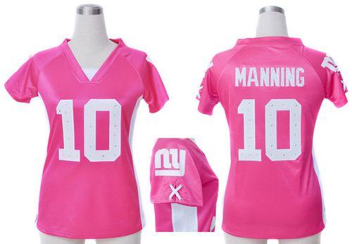 Nike Giants #10 Eli Manning Pink Draft Him Name & Number Top Women's Stitched NFL Elite Jersey