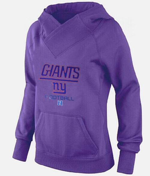 Women's New York Giants Big & Tall Critical Victory Pullover Hoodie Purple