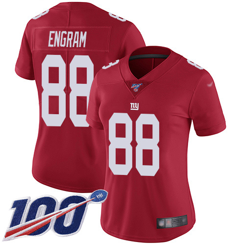 Giants #88 Evan Engram Red Women's Stitched Football Limited Inverted Legend 100th Season Jersey - Click Image to Close