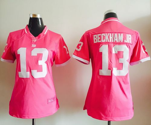 Nike Giants #13 Odell Beckham Jr Pink Women's Stitched NFL Elite Bubble Gum Jersey