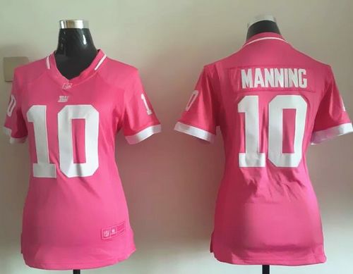 Nike Giants #10 Eli Manning Pink Women's Stitched NFL Elite Bubble Gum Jersey