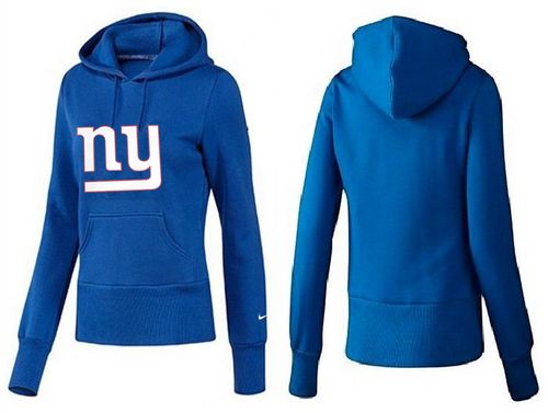 Women's New York Giants Logo Pullover Hoodie Blue - Click Image to Close