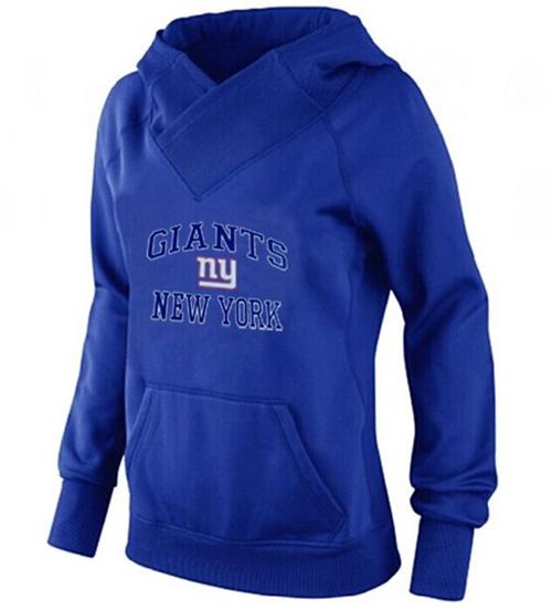 Women's New York Giants Heart & Soul Pullover Hoodie Blue