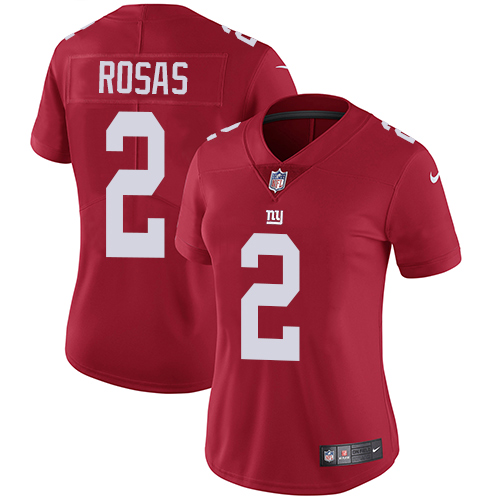 Nike Giants #2 Aldrick Rosas Red Alternate Women's Stitched NFL Vapor Untouchable Limited Jersey