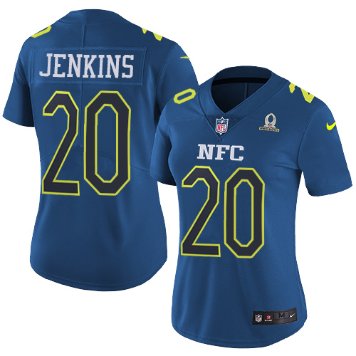 Nike Giants #20 Janoris Jenkins Navy Women's Stitched NFL Limited NFC 2017 Pro Bowl Jersey