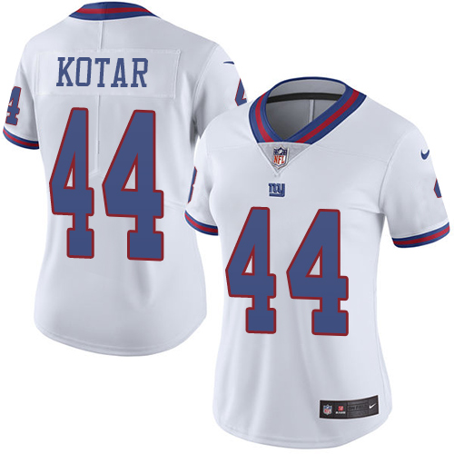 Nike Giants #44 Doug Kotar White Women's Stitched NFL Limited Rush Jersey - Click Image to Close