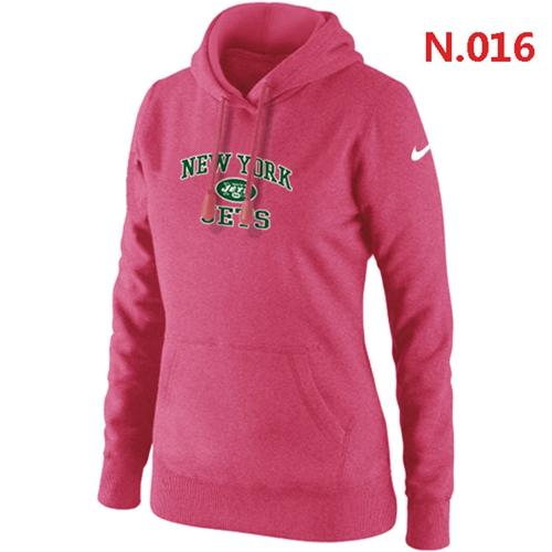 Women's Nike New York Jets Heart & Soul Pullover Hoodie Pink