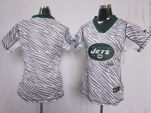 Nike Jets Blank Zebra Women's Stitched NFL Elite Jersey