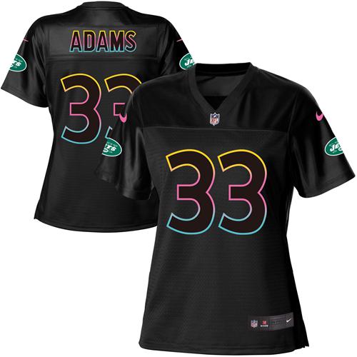 Nike Jets #33 Jamal Adams Black Women's NFL Fashion Game Jersey