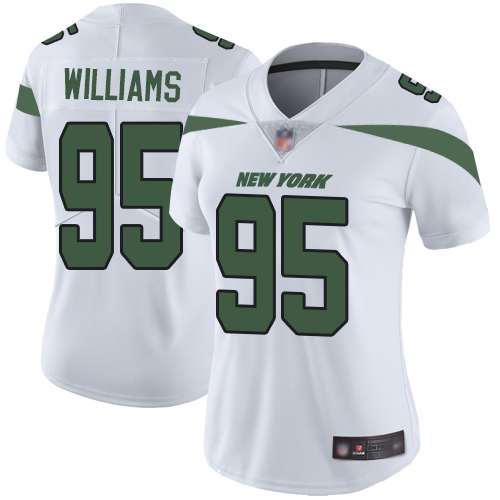 Jets #95 Quinnen Williams White Women's Stitched Football Vapor Untouchable Limited Jersey