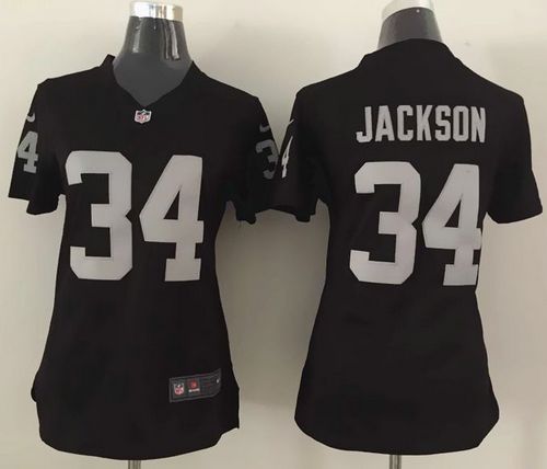 Nike Raiders #34 Bo Jackson Black Team Color Women's Stitched NFL Elite Jersey