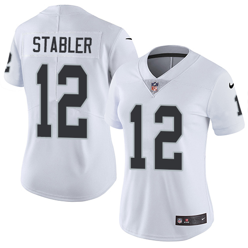 Nike Raiders #12 Kenny Stabler White Women's Stitched NFL Vapor Untouchable Limited Jersey - Click Image to Close