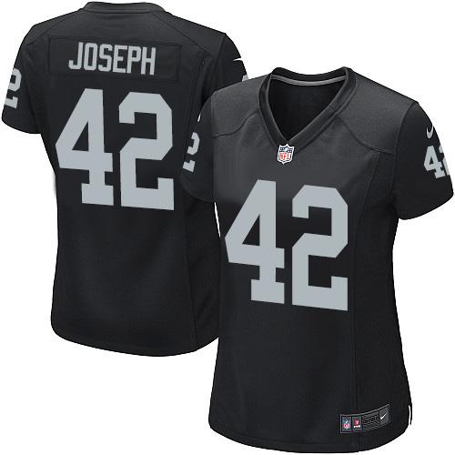 Nike Raiders #42 Karl Joseph Black Team Color Women's Stitched NFL Elite Jersey