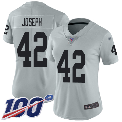 Raiders #42 Karl Joseph Silver Women's Stitched Football Limited Inverted Legend 100th Season Jersey