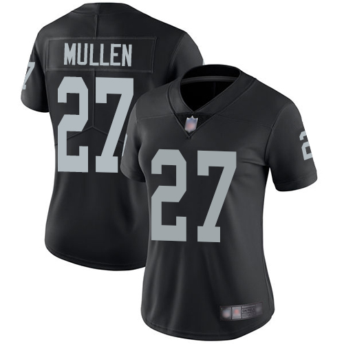 Raiders #27 Trayvon Mullen Black Team Color Women's Stitched Football Vapor Untouchable Limited Jersey - Click Image to Close