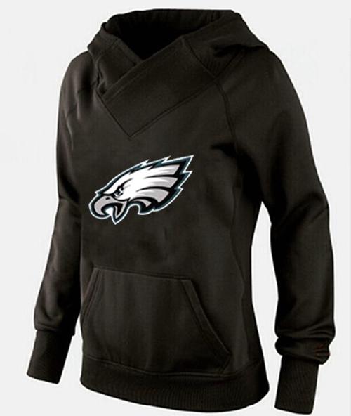 Women's Philadelphia Eagles Logo Pullover Hoodie Black-1