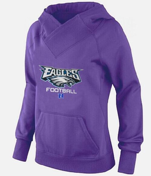 Women's Philadelphia Eagles Big & Tall Critical Victory Pullover Hoodie Purple - Click Image to Close