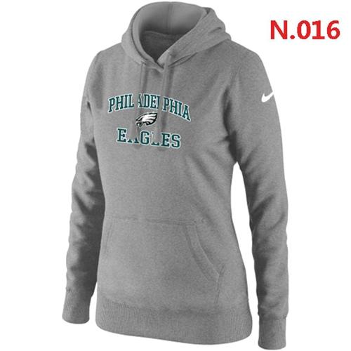 Women's Nike Philadelphia Eagles Heart & Soul Pullover Hoodie Light Grey