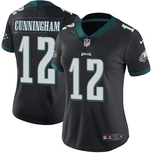 Nike Eagles #12 Randall Cunningham Black Alternate Women's Stitched NFL Vapor Untouchable Limited Jersey - Click Image to Close