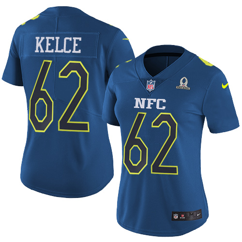 Nike Eagles #62 Jason Kelce Navy Women's Stitched NFL Limited NFC 2017 Pro Bowl Jersey - Click Image to Close