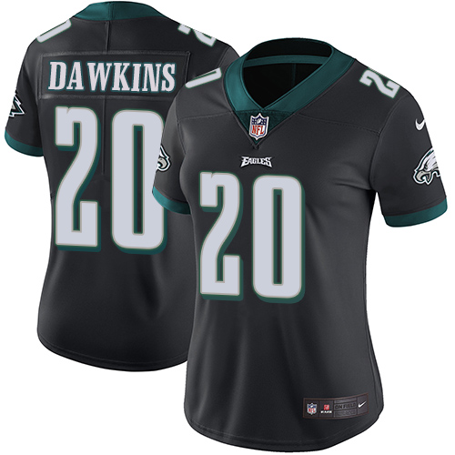 Nike Eagles #20 Brian Dawkins Black Alternate Women's Stitched NFL Vapor Untouchable Limited Jersey