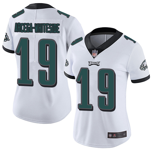 Eagles #19 JJ Arcega-Whiteside White Women's Stitched Football Vapor Untouchable Limited Jersey