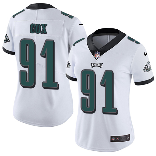 Nike Eagles #91 Fletcher Cox White Women's Stitched NFL Vapor Untouchable Limited Jersey