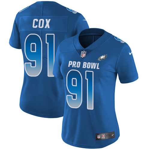 Nike Eagles #91 Fletcher Cox Royal Women's Stitched NFL Limited NFC 2018 Pro Bowl Jersey