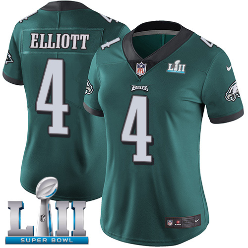 Nike Eagles #4 Jake Elliott Midnight Green Team Color Super Bowl LII Women's Stitched NFL Vapor Untouchable Limited Jersey