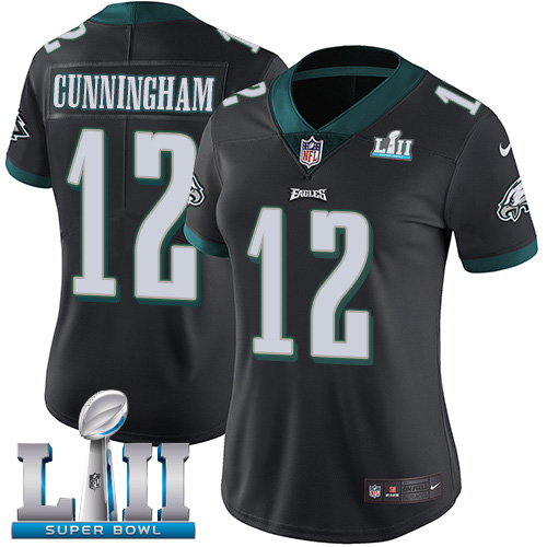 Nike Eagles #12 Randall Cunningham Black Alternate Super Bowl LII Women's Stitched NFL Vapor Untouchable Limited Jersey - Click Image to Close