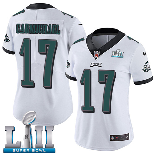 Nike Eagles #17 Harold Carmichael White Super Bowl LII Women's Stitched NFL Vapor Untouchable Limited Jersey