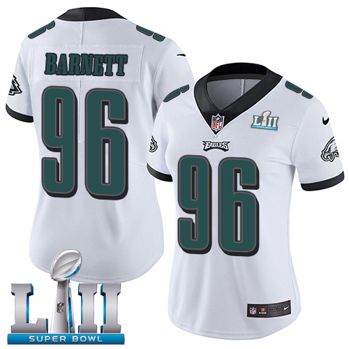 Nike Eagles #96 Derek Barnett White Super Bowl LII Women's Stitched NFL Vapor Untouchable Limited Jersey - Click Image to Close