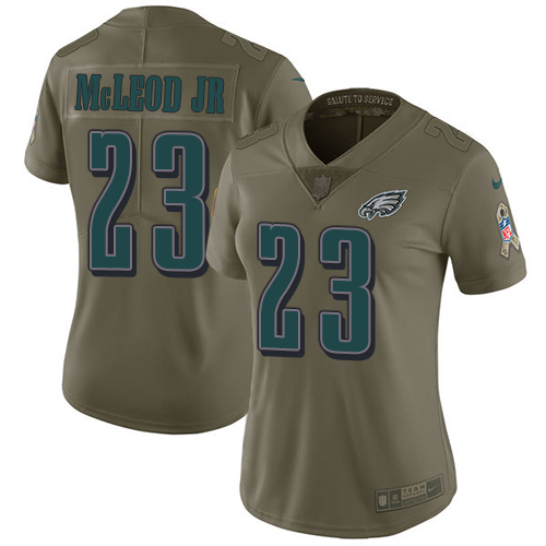 Nike Eagles #23 Rodney McLeod Jr Olive Women's Stitched NFL Limited 2017 Salute to Service Jersey