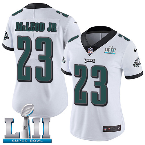 Nike Eagles #23 Rodney McLeod Jr White Super Bowl LII Women's Stitched NFL Vapor Untouchable Limited Jersey