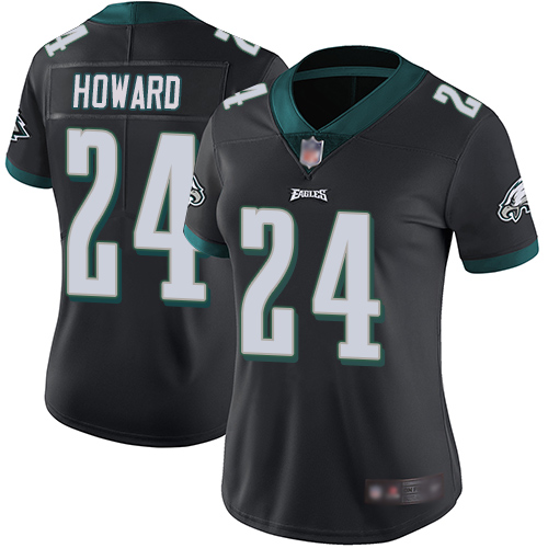 Eagles #24 Jordan Howard Black Alternate Women's Stitched Football Vapor Untouchable Limited Jersey